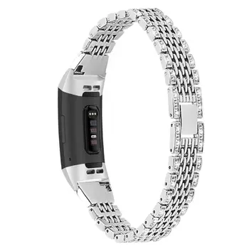 

Metal Watchband Wrist Strap for fitbit charge 3 Band Replace Watch Strap Butterfly Closure Bracelet for fitbit charge3 X3UA