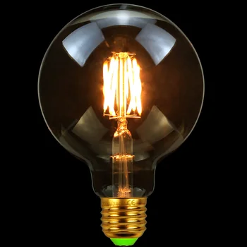 

TIANFAN LED Vintage Edison Bulb G95 Globe Style Edison Bulb The Amber-Tinted Glass 4Watts 220/240V Decorative Light Bulb