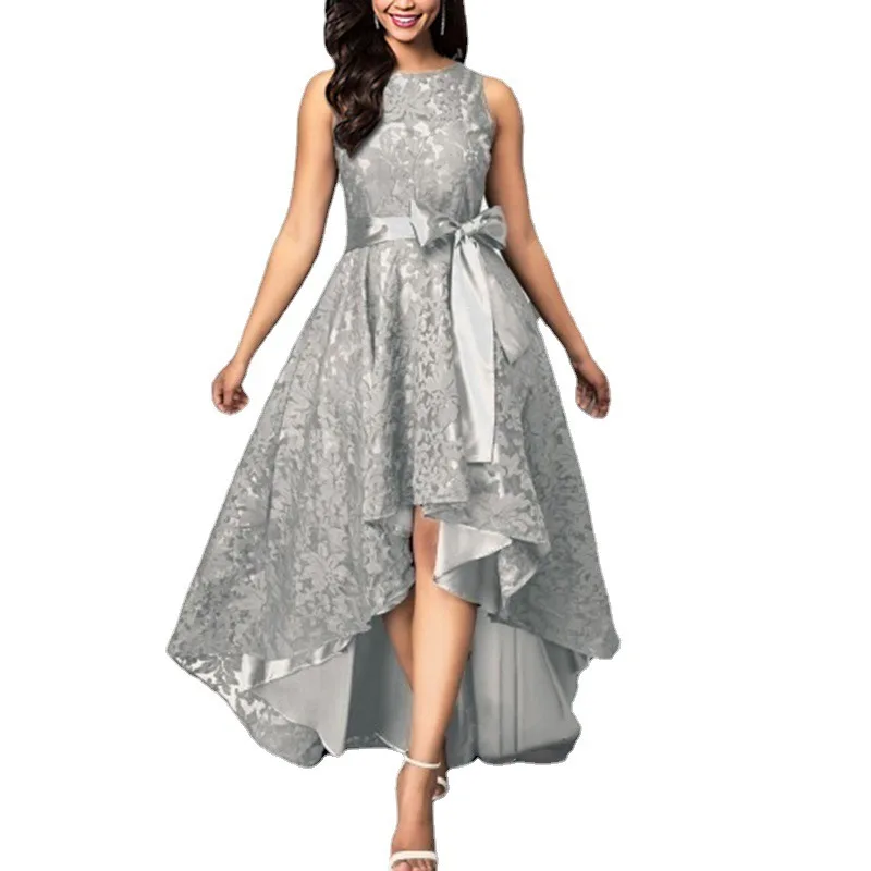

Summer Dress Women 2023 Elegant Sexy Lace Wedding Bridesmaid Evening Sweet Party Dress Plus Size Slim High Waist Bow Maxi Dresse