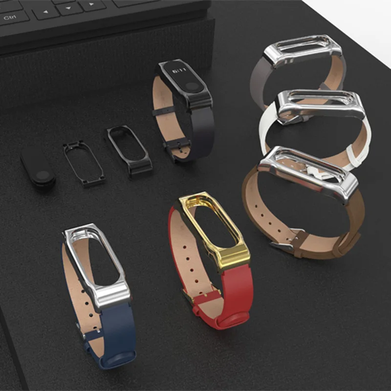 Ремешок для часов Mi Band 2 из искусственной кожи металлический ремешок умных Xiaomi