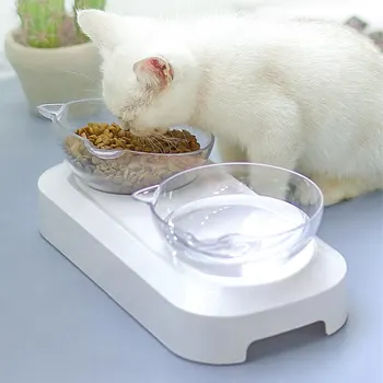 

Non-slip Double Cat Bowl Dog Bowl With Raised Stand Pet Supplies Cat Water Bowl For Cat Food Bowls For Dog Feeder Pet Products