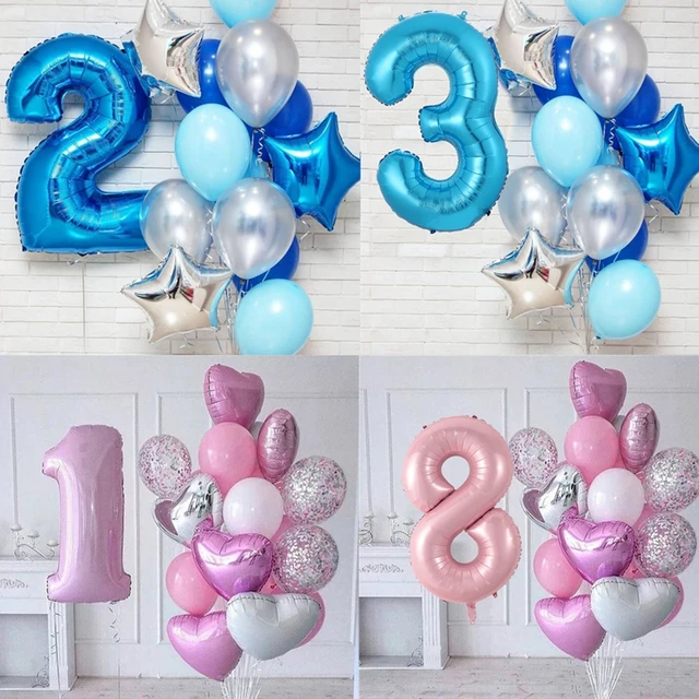 Ballons En Latex Rose Bleu Pour 2 Ans, Décorations De Fête D'anniversaire  Pour Garçon Et Fille, Pour Fête Prénatale - Ballons Et Accessoires -  AliExpress