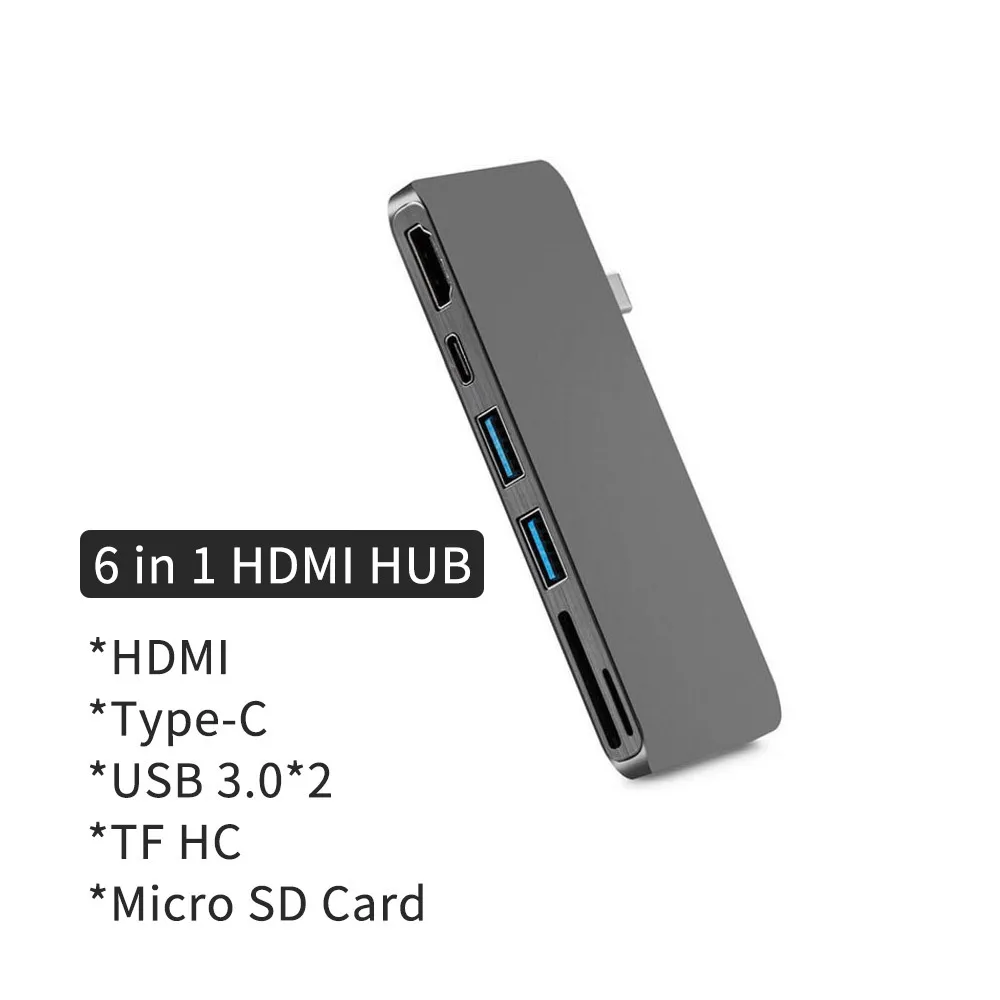 

Asunflower USB C HUB HDMI For MacBook Surface Pro 6 Type C HUB To USB 3.0 PD TF SD Card Slot USB 3.1 HUB HDMI USB HUB Powered