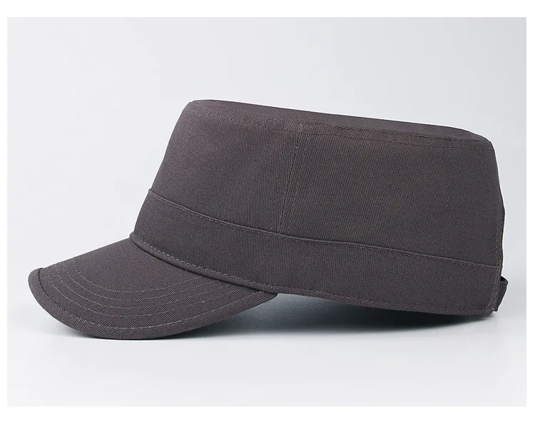 Jade GE Four Seasons Paragraph Solid Color Light Board Plus-sized Military Cap Men's WOMEN'S Universal Military Training for Stu