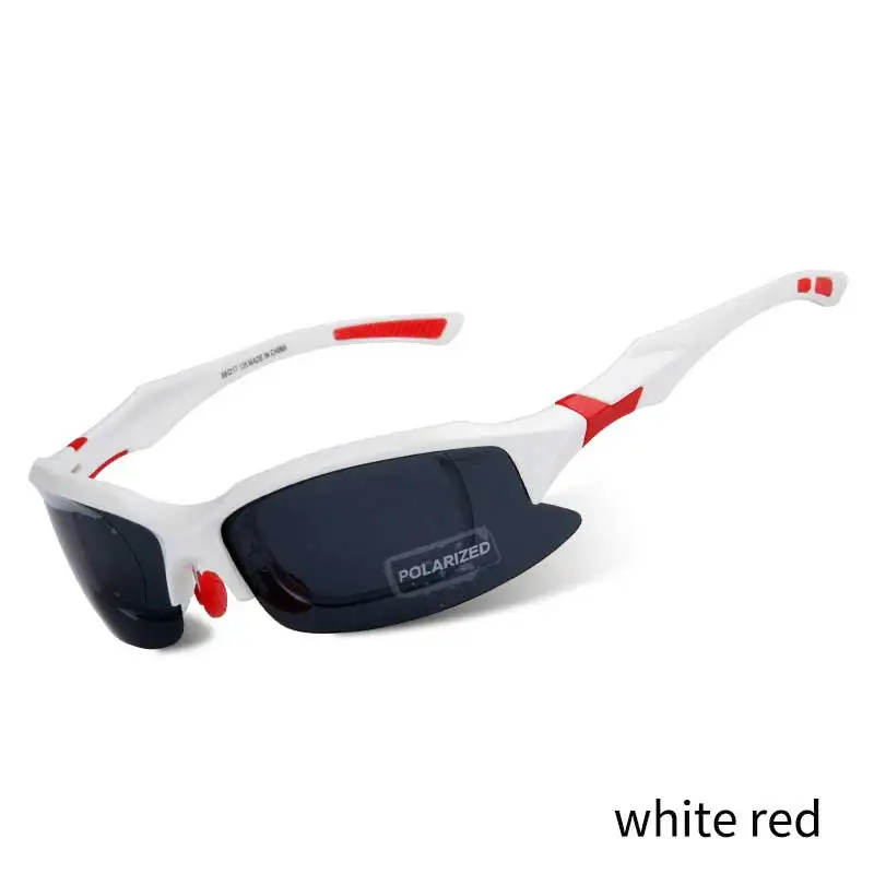 white red Поляризационные мужские и женские солнцезащитные очки, очки для вождения, ветрозащитные мужские солнцезащитные очки, фирменный дизайн, спортивные очки UV400 - Цвет оправы: white red