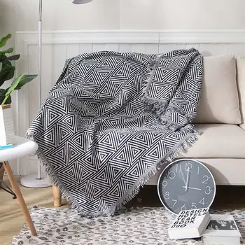 

37 Knitted Sofa Blanket with Tassels Thread Blanket Sleeping Rugs Soft Bed Plaid Vintage Home Decor Tapestry