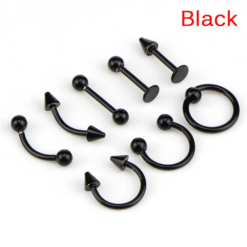 8/16pcs/lot Steel Ear Piercings Helix Piercings Eyebrow Piercings Lip Labret Rings Earring Tragus Barbell Piercings Body Jewelry