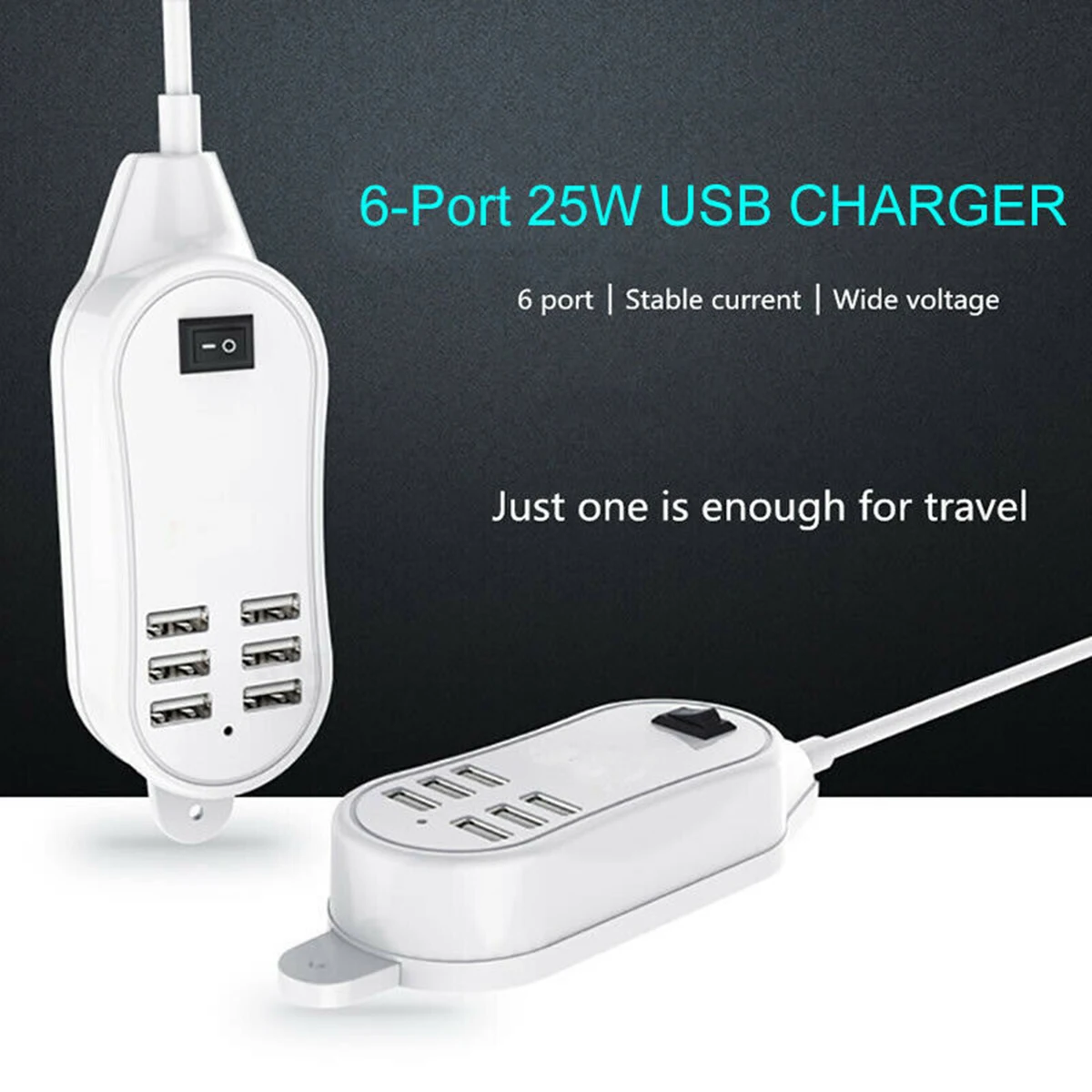 25 Вт/5А 6 USB Порт настольный телефон зарядка AC зарядная станция адаптер питания USB зарядное устройство