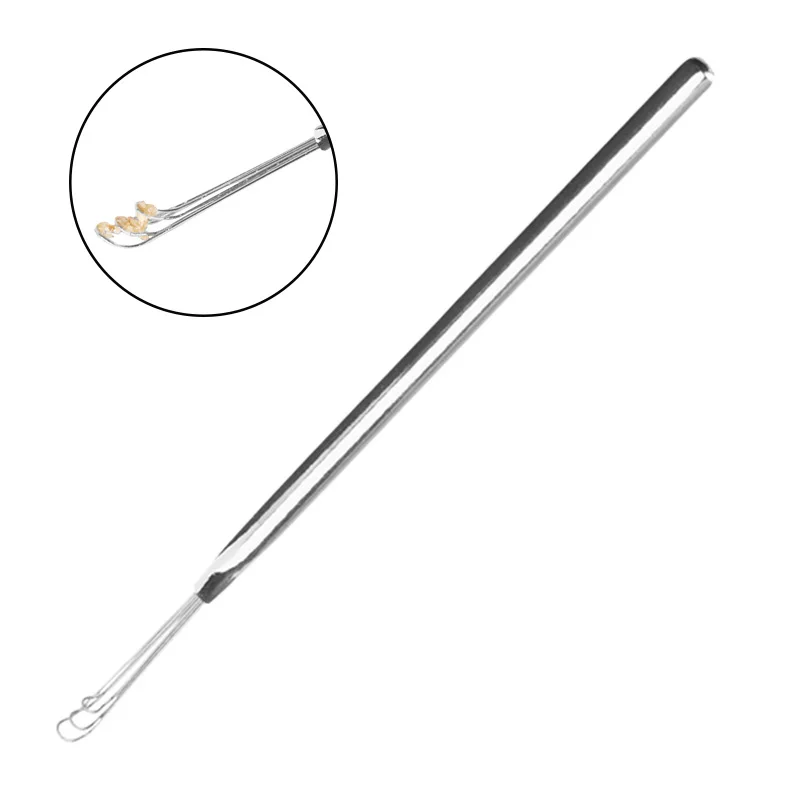 

3 Fork Ear Cleaning Stick Ear Collecting Tool Three Ring Ear Scoop (Silver)