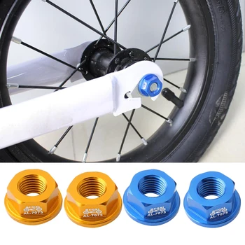 

4 Pairs Kids Hubs Nut M10 Folding Balance Bike Wheel Hubs Axle Nuts