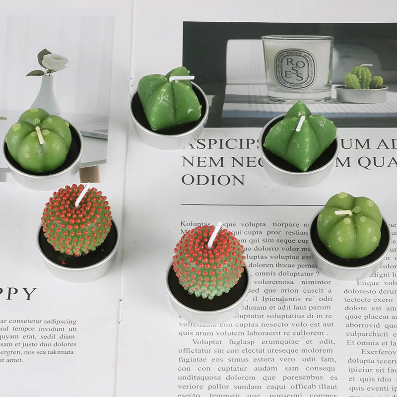 Romantic Creative Candles Party Confession Artistic Taper And Candle Smoke Free Cactus Succulent Candle Manufacturers Wholesale