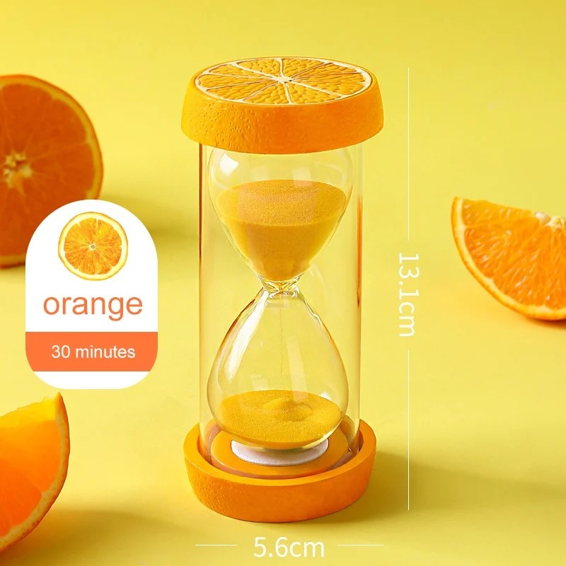 30 Minutes Fruit Sand Timer Clock Hourglass Home Office Desk Ornaments Child Anti-fall Hourglass