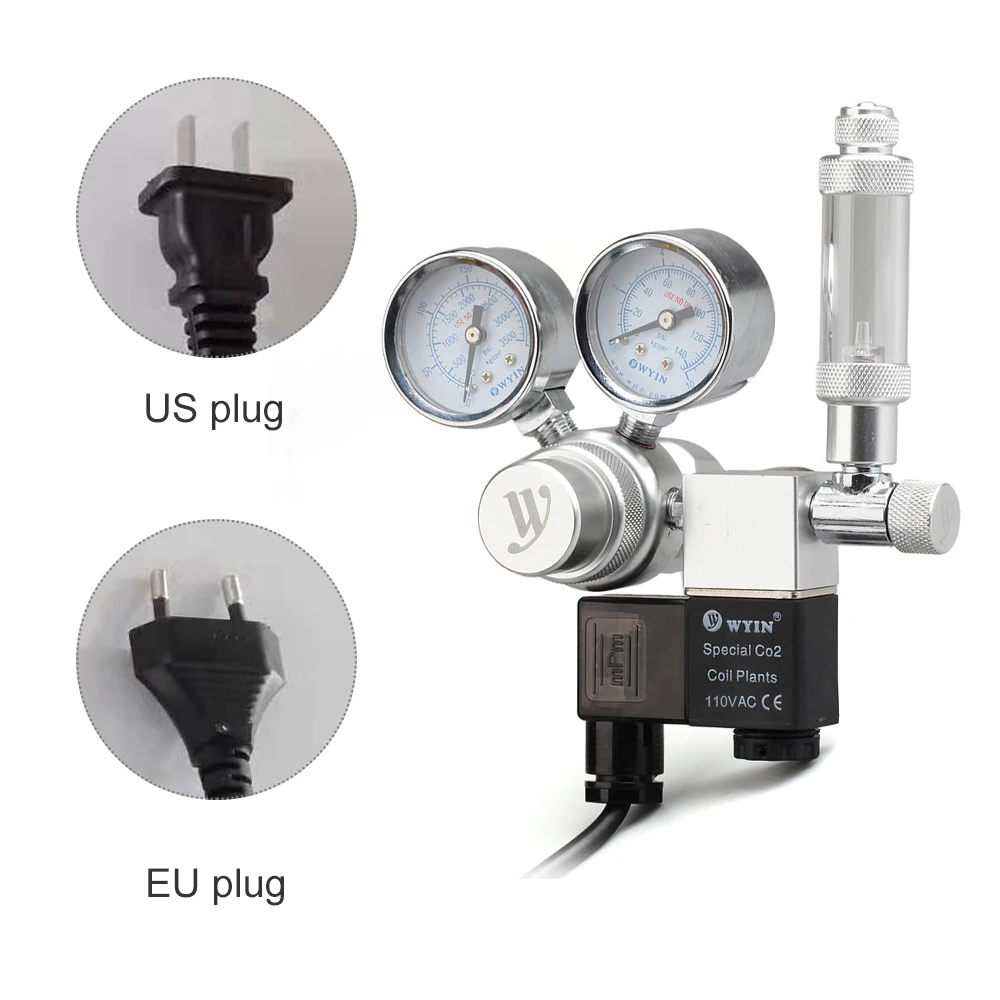 

Aquarium CO2 Regulator CO2 Pressure Regulator with Bubble Counter Check Valve for Aluminum Cylinder W21.8 CGA320 G5/8 Interface