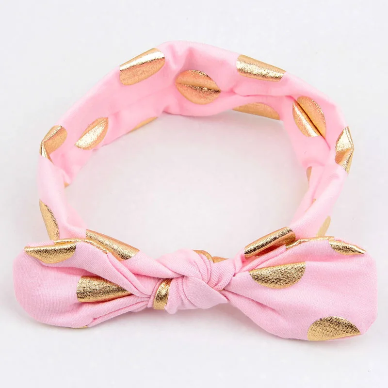 Baby Dot Headband Soft Rabbit Bowknot Turban Hair Bands for Children Girls Headwrap Hair Accessories