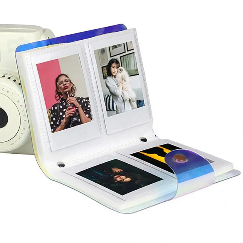 1 шт. 20/64 карманов Прозрачный Красочный лазер фотоальбом для Fujifilm Instax держатели карт мини 3 дюймов фотоальбом