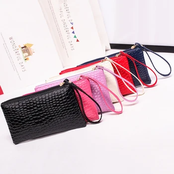 Portafogli da donna Fashion Lady borse da polso borsa lunga per soldi cerniera portamonete carte porta documenti frizione portafoglio donna pelle PU