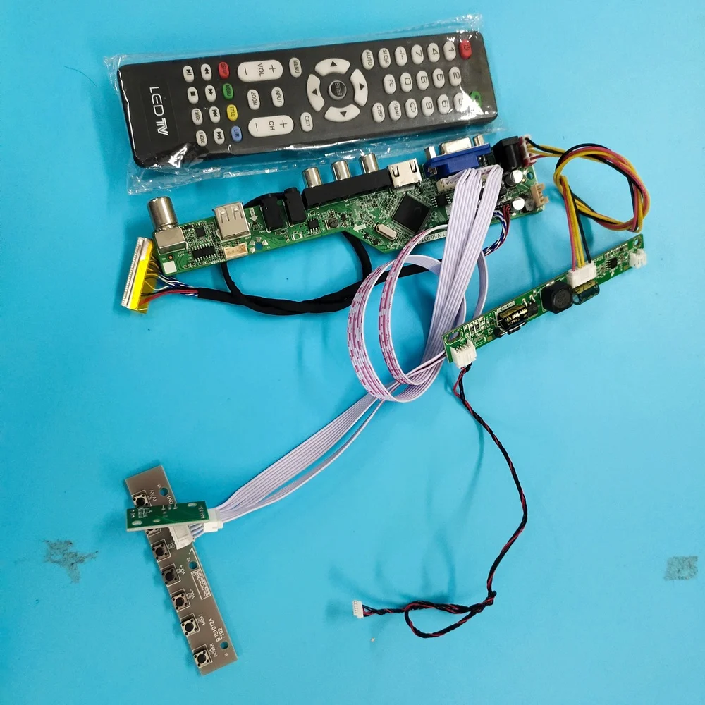 Фото Комплект для детской платы контроллера 1920x1200 DIY CVBS 24 светодиодный LED LVDS 30pin USB TV AV LCD
