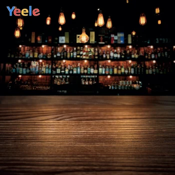 

Yeele Bar Counter Dim Light Wooden Board Atmosphere Photography Backdrops Personalized Photographic Background For Photo Studio