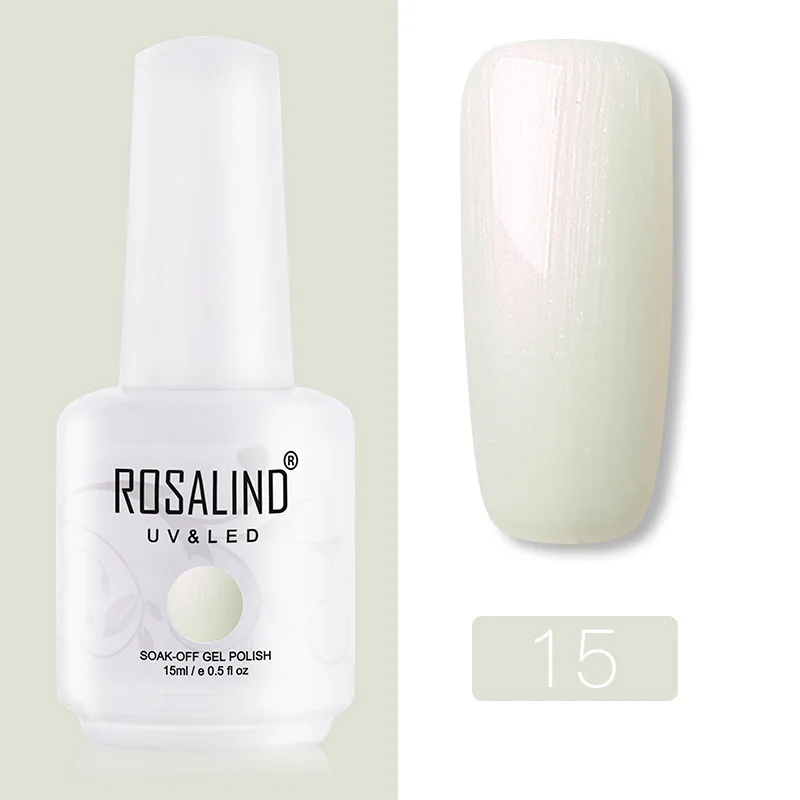 RH15 ROSALIND Гель-лак гибридные лаки для ногтей Маникюр УФ светодиодный полуперманентный гель для ногтей впитывающий Гель-лак базовое верхнее покрытие 15 мл цвет - Цвет: RH15