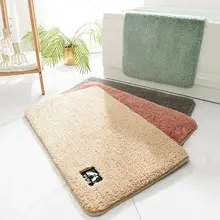 Мягкий микрофибра лохматый Нескользящий Впитывающий Коврик для ванны Ванная комната Душ Ковры серый коричневый Шампань красный