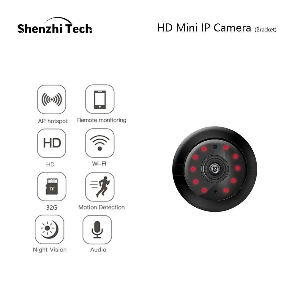 Achat Caméra IP Mini caméra Wifi avec Vision nocturne infrarouge traqueur de mouvement Audio 2 voies pour moniteur de bébé de sécurité à la maison V380