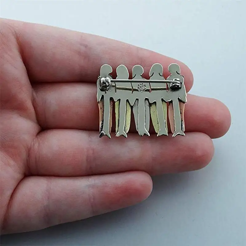 Сестринская брошь, ювелирное изделие, розовая эмалированная булавка, металлическое сердце, связь между тремя сестрами, дизайнерская брошь, броши, винтажные Броши для женщин