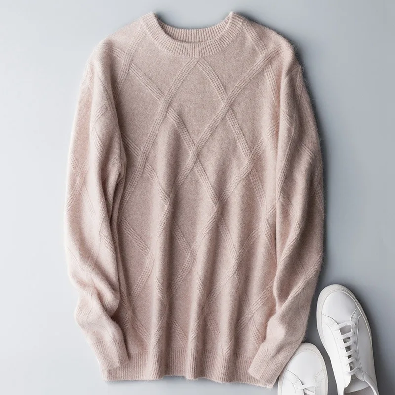 Promotion Cashmere sweater men's round collar thickened pullover men's winter loose autumn and winter knitted men's woolen sweaters