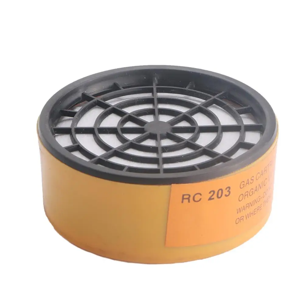 6Pcs x Activated Carbon box 68mm Antigas Filter Cartridge Box Gas Mask Respirator Replacement RC 203 Filter Boxes