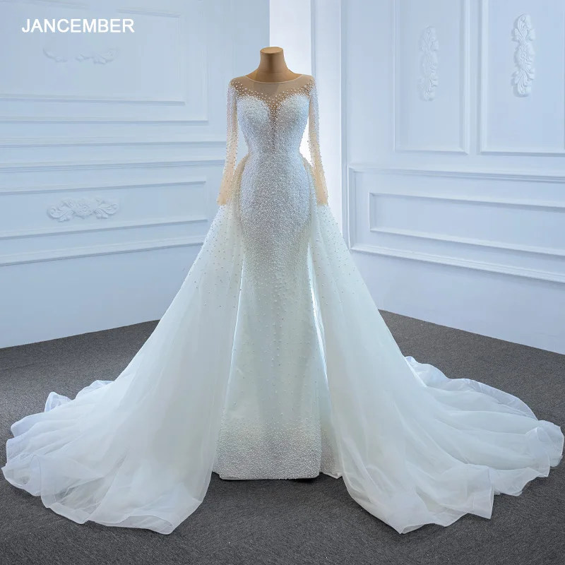 Свадебное платье J67182 jancдекабря 2020 года со съемным шлейфом круглым вырезом