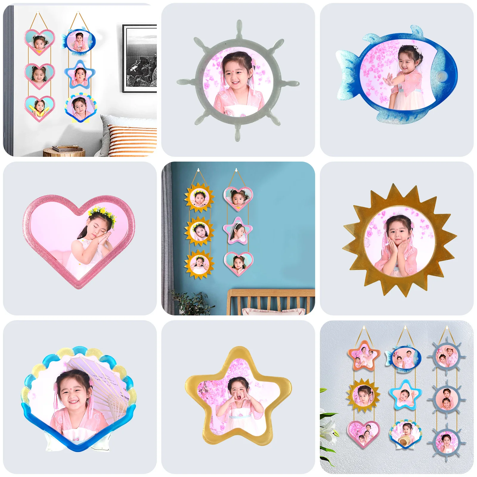 

DIY Sun Love Shell Rudder подвеска альбом Wind Chimes Украшение Кристалл эпоксидная форма декоративная силиконовая форма