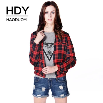 

HDY Haoduoyi New Fashion Autumn Ladies Casual Simple Womens Female Temperament Elegant Long Sleeve Tops Patchwork Coats