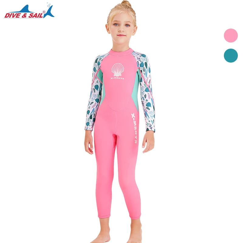 Surfing Swimsuits Swimwear Long-Sleeve Girls Children Jellyfish New Neoprene for Bathing-Suit