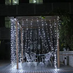 8 м x 3 м 800 светодиодный водонепроницаемый струнный Сказочный занавес свет открытый вечерние Свадебный Рождественский Декор 220 В