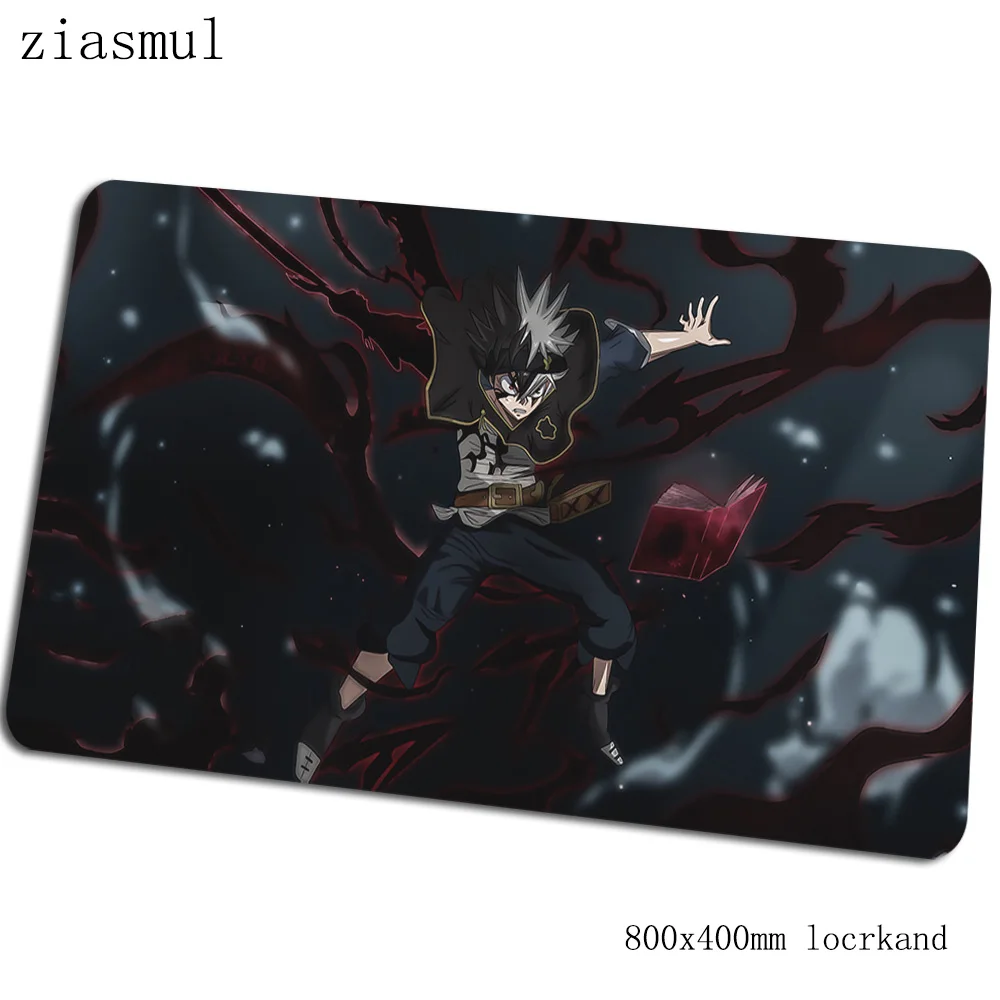 Черный с узором клевера коврик для мыши 80x40 см игровой коврик для мыши с изображением аниме высокого качества офисный ноутбук с алюминиевым корпусом стол коврик HD печати padmouse игры pc gamer коврики - Цвет: Size 800x400x2mm