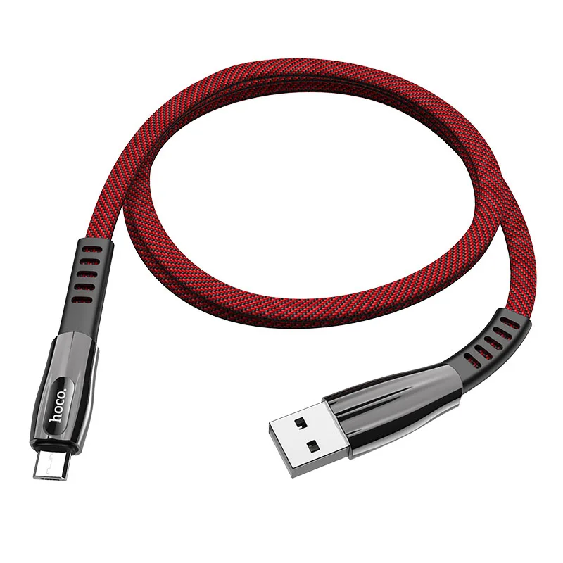 red for Micro HOCO U70 20 шт./лот 1,2 м нейлоновый Прочный USB кабель для iPhone кабель Micro кабель для samsung USB кабель зарядное устройство провод - Цвет: red for Micro