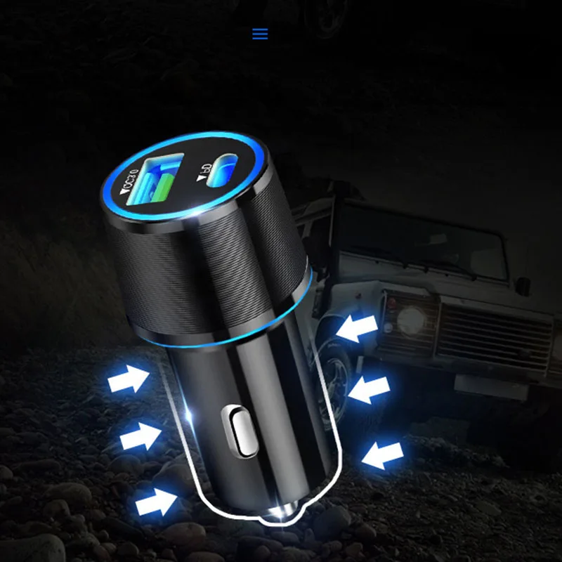 Автомобильное зарядное устройство с usb type C зарядное устройство для быстрой зарядки адаптер для смартфона планшета VH99