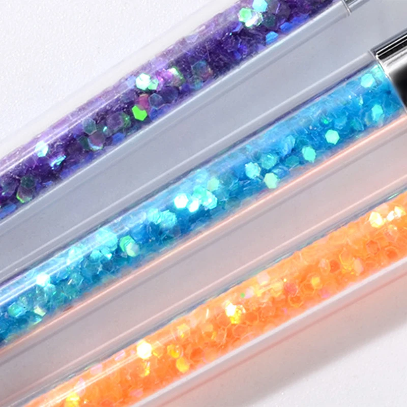 3 Pcs Nail Art Line Painting Pen Exquisite Vogue Sequin Stick Stripe Lines Pencil Detail Image Builder Drawing Brushes Tools