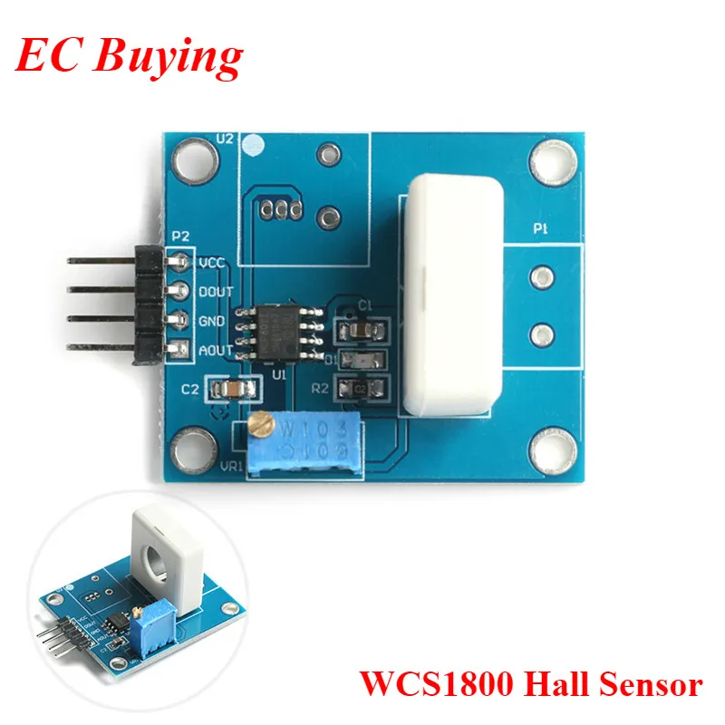 WCS1800 DC 5V модуль датчика Холла 35A короткого замыкания детектор перегрузки по току