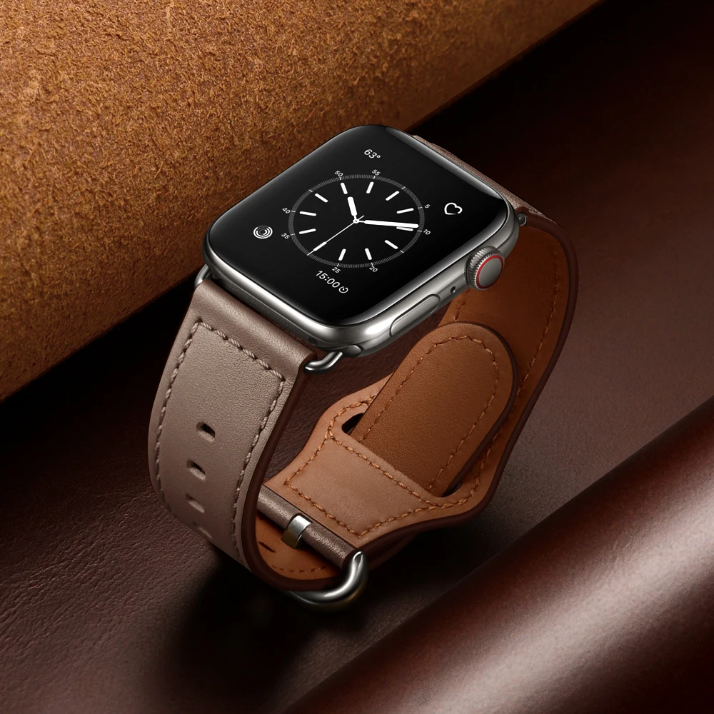 Кожаный ремешок для часов Apple Watch 42 мм 38 мм 40 мм 44 мм для iWatch ремешок Спортивная Пряжка 1 2 3 4 5 Аксессуары для часов