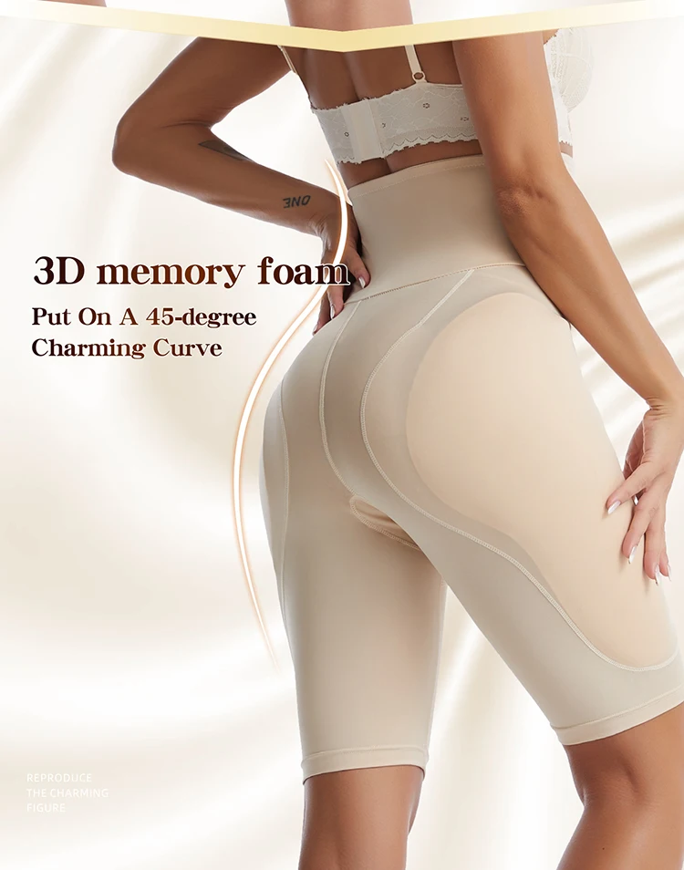 High Waist Plus Size Women Shapewear Control Panties Body Shaper Butt Lifter Padded Hip Enhancer Seamless Underwear With Hook