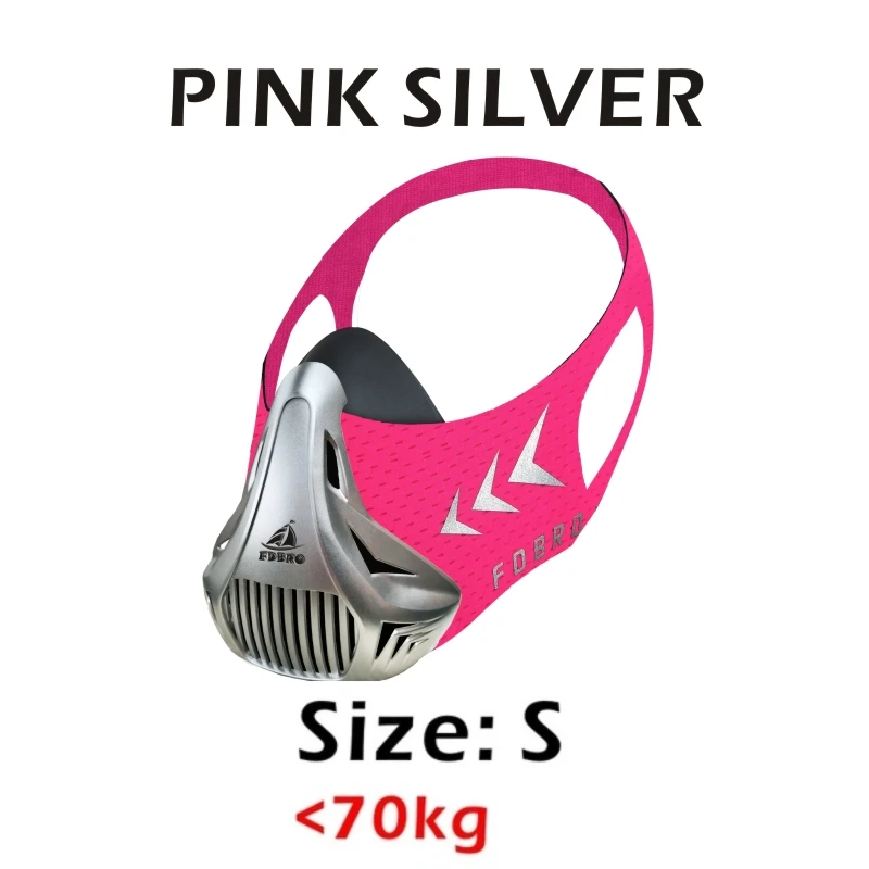 Silver Pink S FDBRO фитнес-Тренировка бег сопротивление кардио подъемная Спортивная маска 2,0 маска для выносливости для фитнес-тренировок Спортивная маска 3,0 - Цвет: Silver Pink S