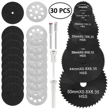 

30pcs Diamond Cutting Discs Wheel Dremel Hacksaw Sawing Blades + Drill Bit For Angle Grinder Diamond Saw Blade