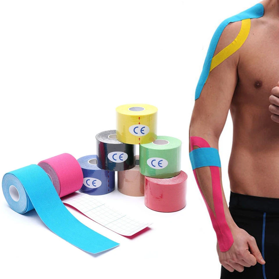 vendaje de soporte para Fitness #Pink Cinta de kinesiología para alivio del dolor muscular 