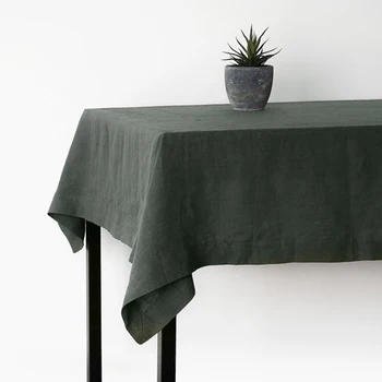 

140x240cm 100% Pure Linen Solid Rectangle Side Table Cloth Nordic Simple Napkin Multi Colors Light Extravagant Antibacterial