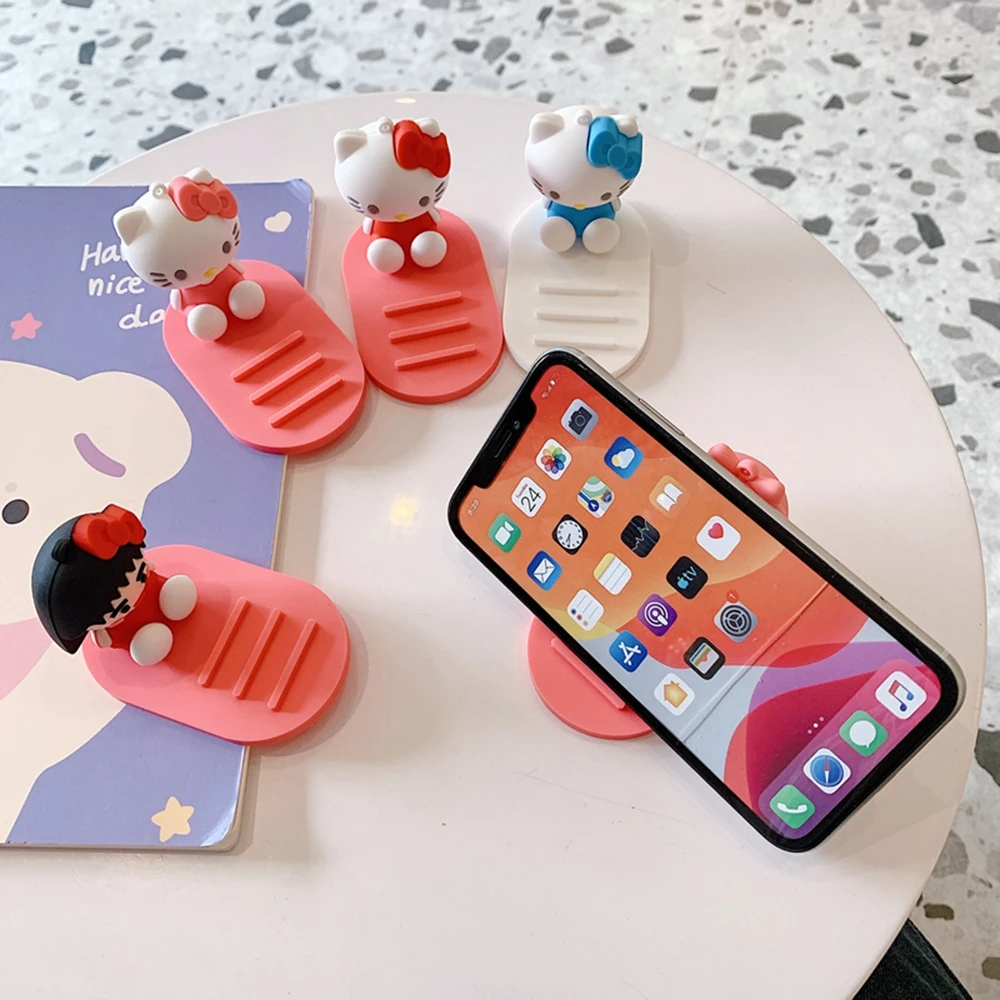 

Universal Table Cell Phone Support Holder Cute Cartoon Pink Desktop Stand For iPhone 11 Xiaomi Huawei Mobile Phone Holder Mount