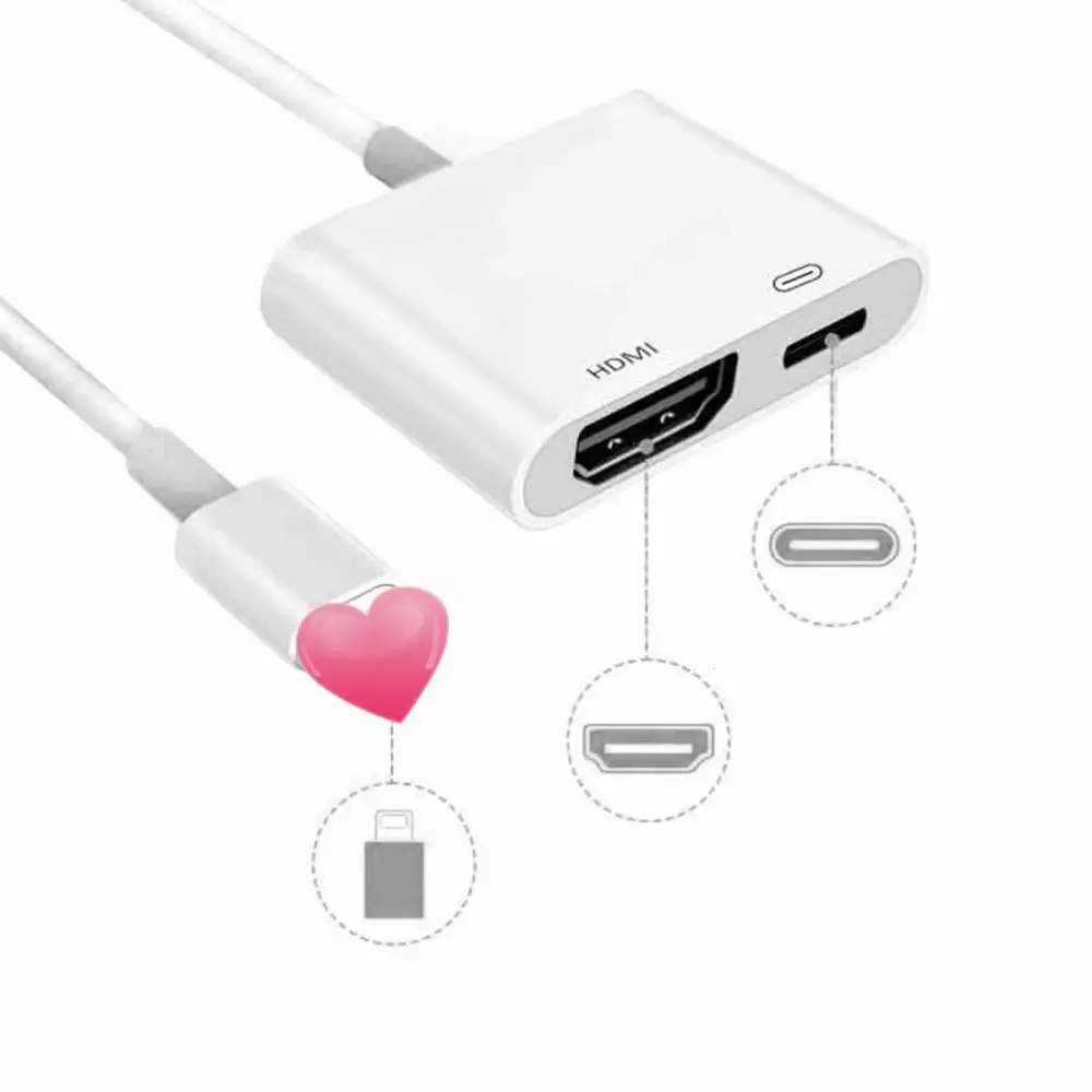 

for Lightning to HDMI adapter cable digital AV TV for iPhone 6 7 8 Plus X XS XR for Ipad