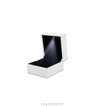 

LED Lighted Necklace Ring Storage Boxes Engagement Wedding Gift Case Pendant Bracelet Jewelry Display Box O24 20 Dropshipping