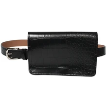 Bolso de cintura de moda para mujer bolso de viaje Paquete de cintura Cartera de cuero Pu bolsa de cintura Vintage para mujer riñonera (negro)