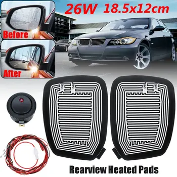 

18.5 x 12cm Universal 12V Car Wing Mirror Heated Pad Quick Warm Heated mirrors Defogger Remove Ice\Rain\Frost Safe Driving