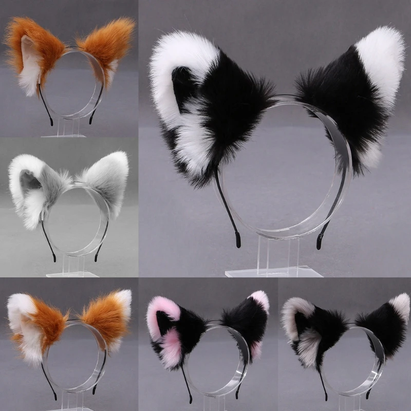 halloween outfits Women Realistic Long Furry Animal Cat Ears Headband Lolita Kawaii Anime Hair Hoop Party Headpiece N17 20 Dropshipping plus size costumes